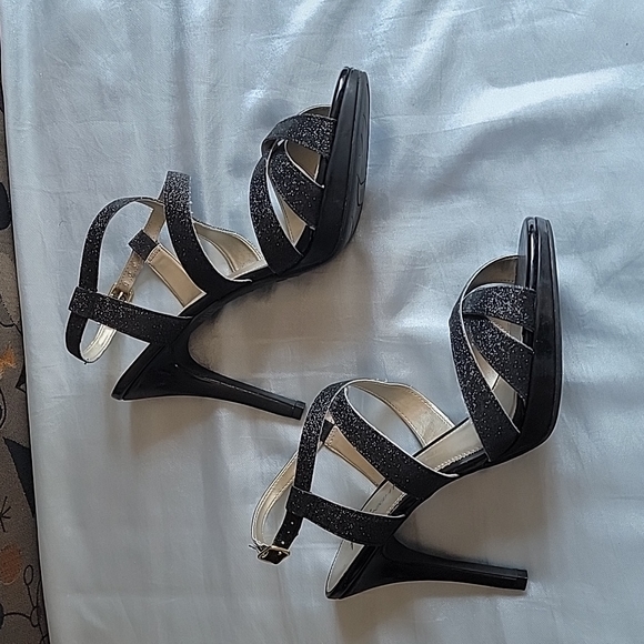 EUC blacks sparkly heels sz 10 Fiona Night - Picture 3 of 6